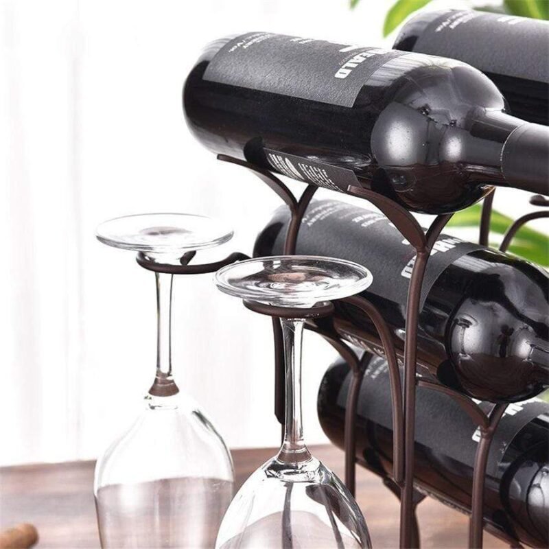 Porte Bouteille vin et verre plante – Image 6