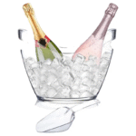 sceau à champagne et deux boutteilles