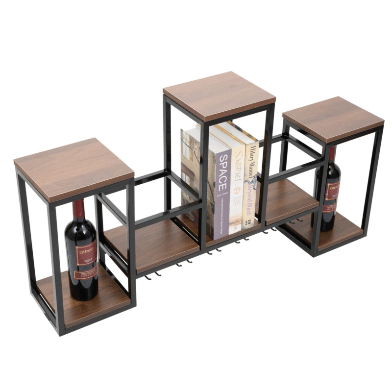 Casier mural design pour bouteilles de vin et objets décoratifs