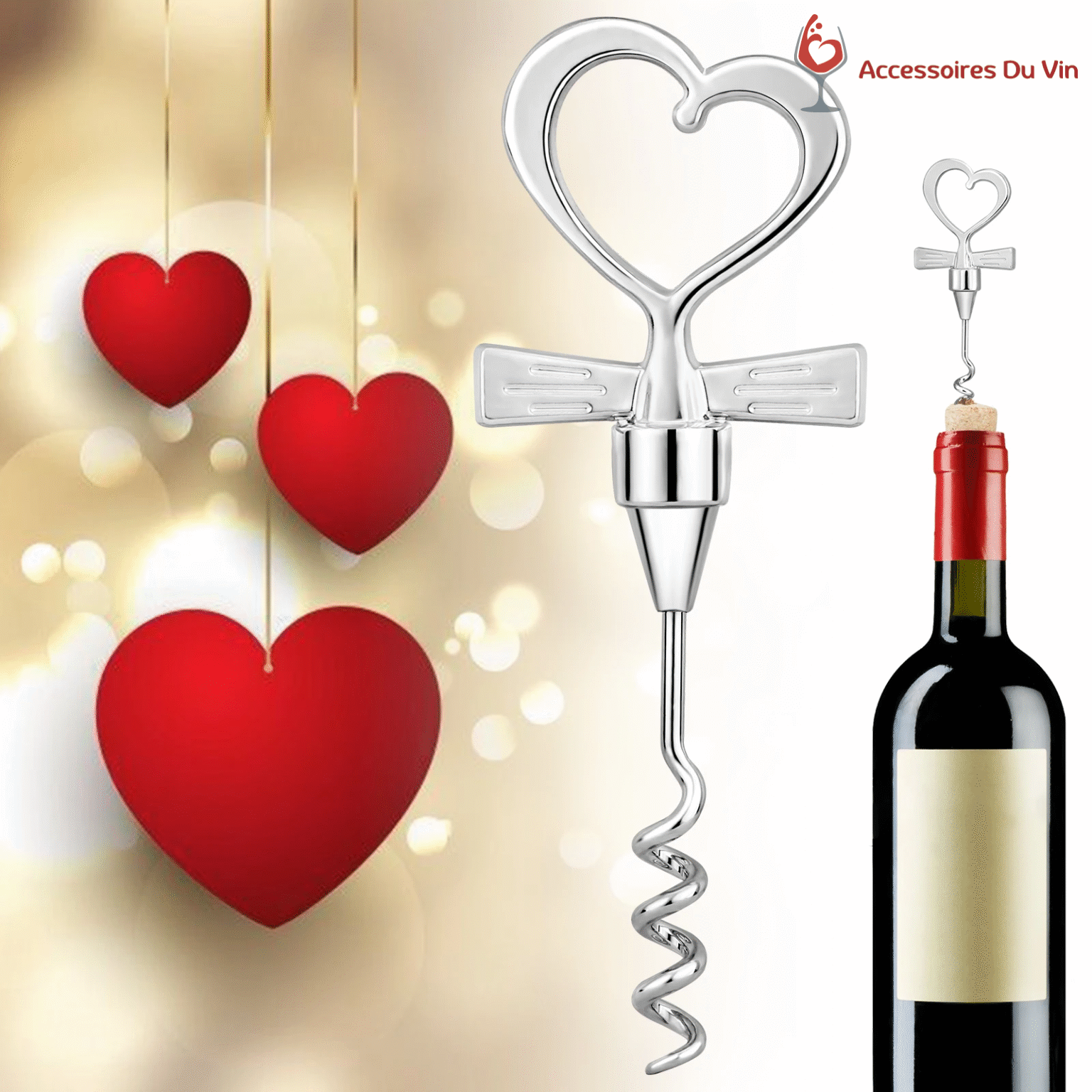 Ouvre bouteille en forme de coeur