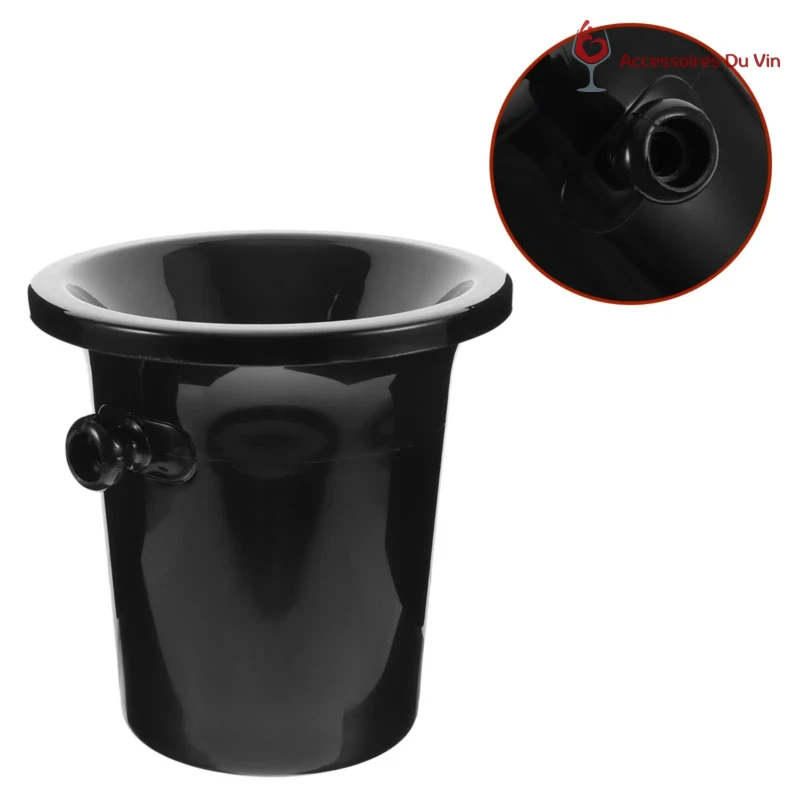 Crachoir noire pour dégustation de vin avec bec intégré