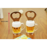 Deux decapsuleurs magnetiques en forme de chope avec mousse et mesure de hauteur
