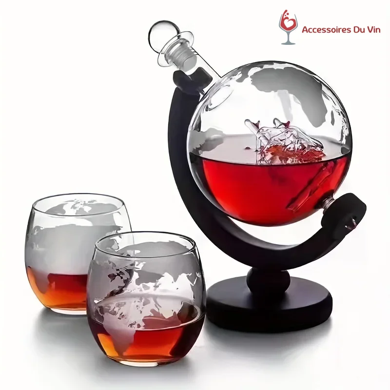carafe-whisky-globe-service-verres carafe whisky globe service verre