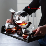 carafe whisky globe support noir