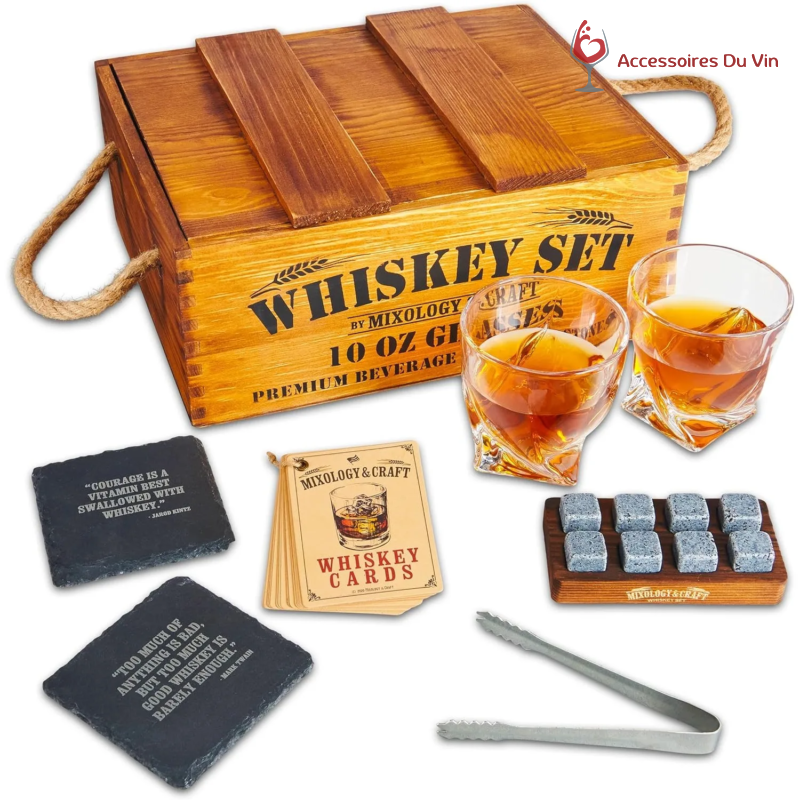Coffret whisky Set boite bois