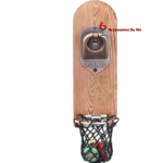 Décapsuleur mural magnétique en bois avec panier récupérateur de capsules